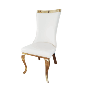 Sedia MARBELLA GOLD con similpelle crema