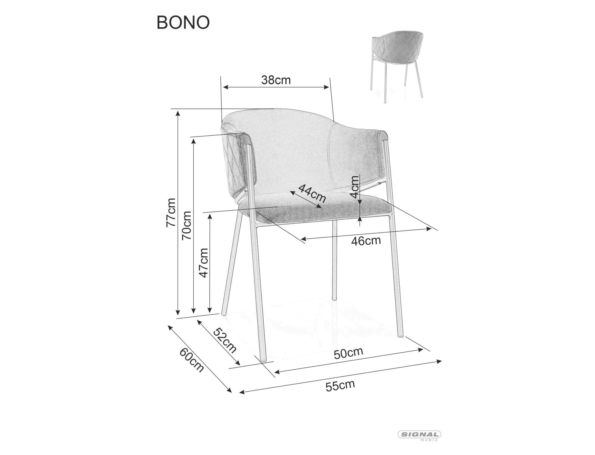 Sedia in velluto Bono - immagine 5